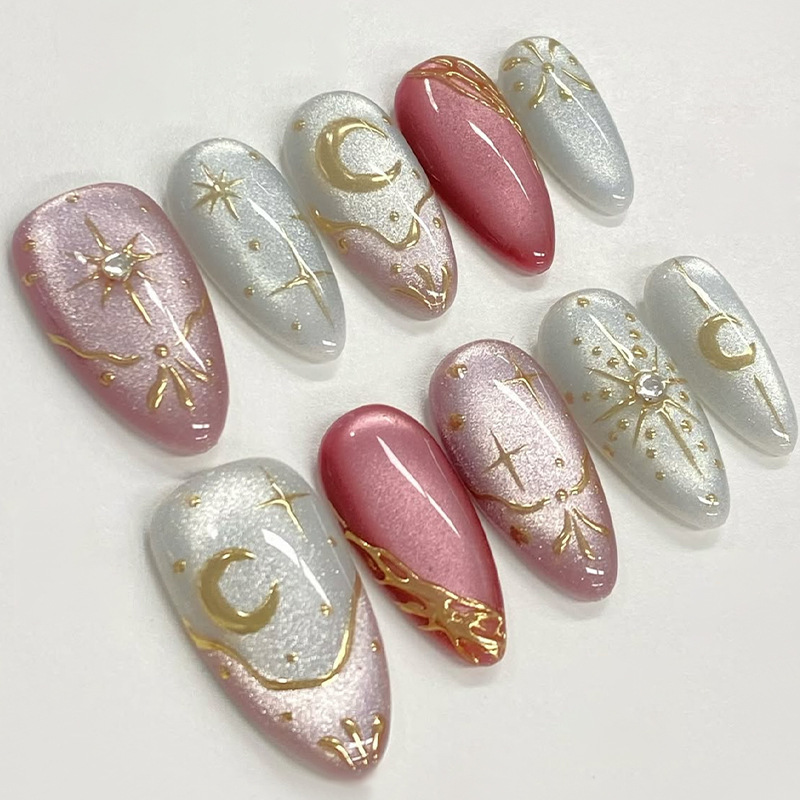 24Pcs Gilded Lines Press on Na - Pressed Flower Art recension och pris
